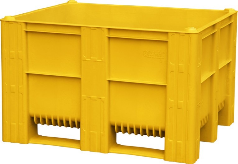 BoxPallet 1200х1000х740 мм сплошной желтый купить в Вологде