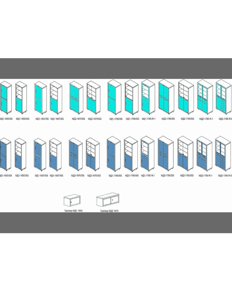 Медицинский шкаф HILFE МД 2 1670/SG купить в Вологде