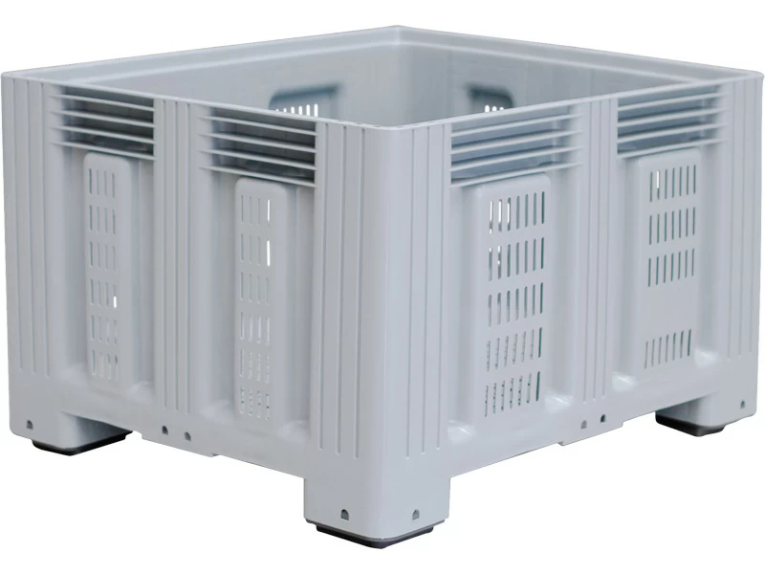 Контейнер 1200х1000х758 перфорированный, на ножках серый купить в Вологде