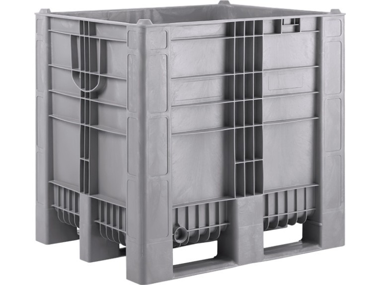 BoxPallet 1200х1000х1140 сплошной, на 3-х полозьях серый купить в Вологде
