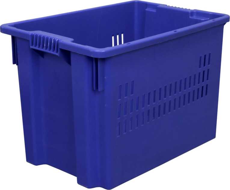 Ящик 600х400х400 дно сплошное, стенки перфорированные синий купить в Вологде Ящик 600х400х400 дно сплошное, стенки перфорированные синий купить в Вологде