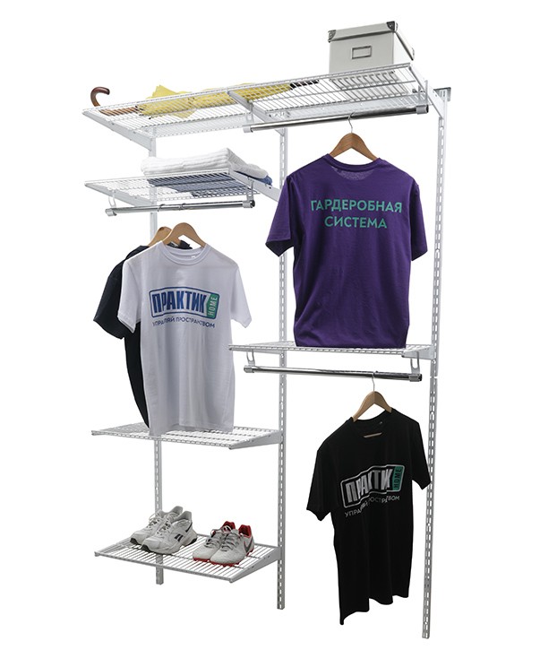 Гардеробная система Практик Home Optima G120 белая купить в Вологде