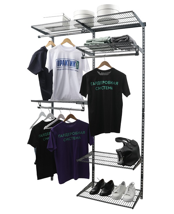 Гардеробная система Практик Home Optima G120 графит купить в Вологде