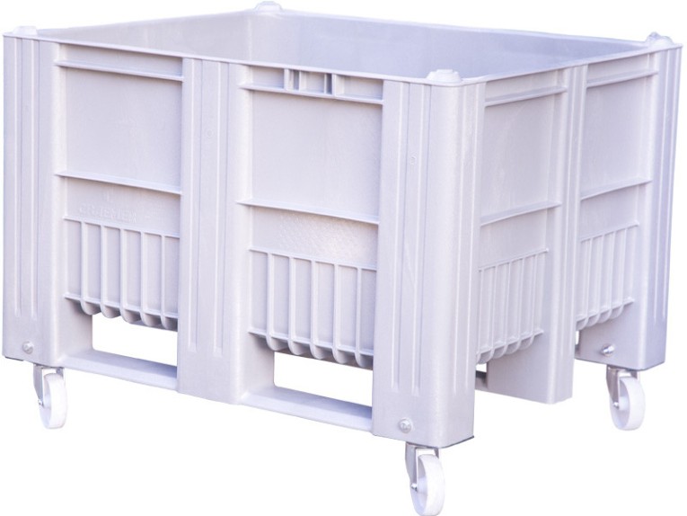 BoxPallet 1200x1000x900 мм сплошной на колесах серый купить в Вологде