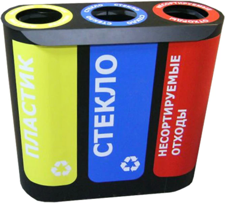 Урна для раздельного сбора мусора Альтернатива-3 с наклейками купить в Вологде Урна для раздельного сбора мусора Альтернатива-3 с наклейками купить в Вологде