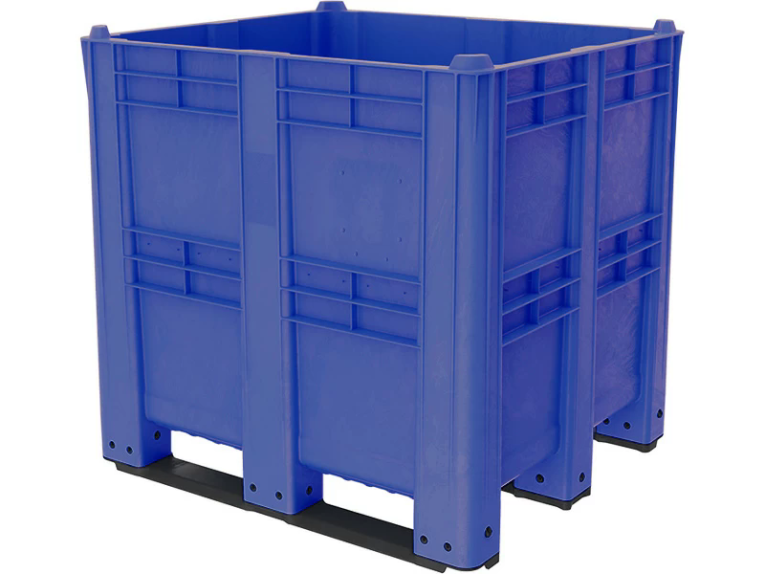 BoxPallet 1300х1150х1250 сплошной, на 3 полозьях синий купить в Вологде BoxPallet 1300х1150х1250 сплошной, на 3 полозьях синий купить в Вологде