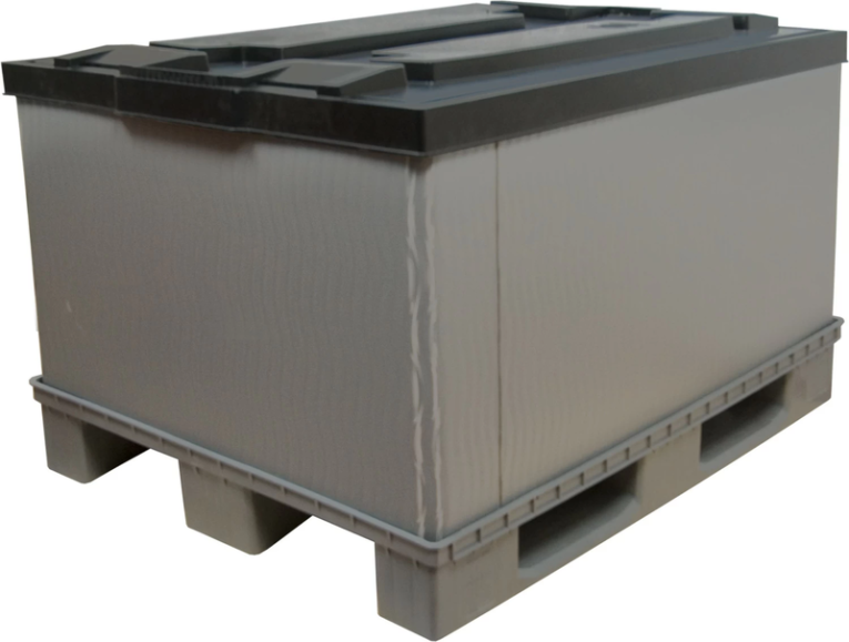 Контейнер 1200х800х860 мм сплошной разборный на п/паллет серый купить в Вологде