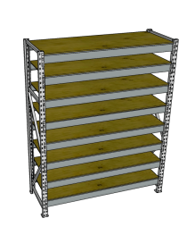 Стеллаж грузовой СГР 3000x1800x1000 8 полок (фанера) Стеллаж грузовой СГР 3000x1800x1000 8 полок (фанера)