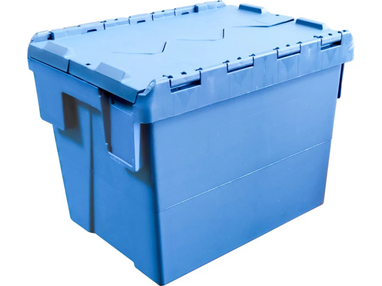 Ящик 400х300х306 сплошной, с крышкой синий купить в Вологде