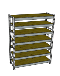 Стеллаж грузовой СГР 2000x1200x800 7 полок (фанера)