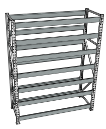 Стеллаж грузовой СГР 2500x1500x500 7 полок (без настила) Стеллаж грузовой СГР 2500x1500x500 7 полок (без настила)