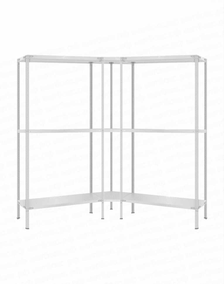 Стеллаж угловой 2000х1600х1600 (3 яруса глубиной 400мм) купить в Вологде