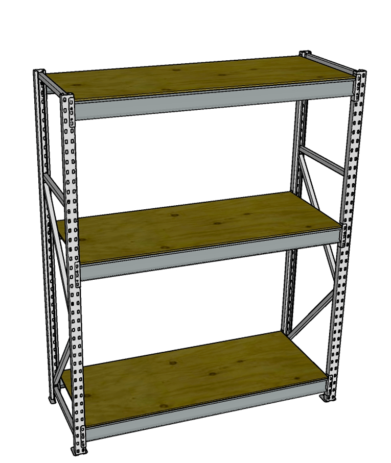 Стеллаж грузовой СГР 2000x1800x500 3 полки (фанера) купить в Вологде