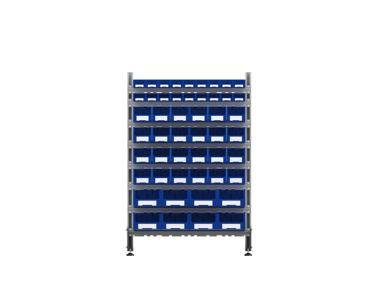 Стеллаж для пластиковых лотков SORTEX двухсторонний 1500x1000x800.06 купить в Вологде