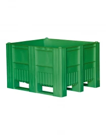 BoxPallet 1200x1000x740 мм сплошной на полозьях зелёный
