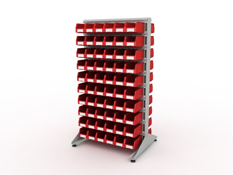 Стеллаж для пластиковых лотков SORTEX двухсторонний 1800x1000x800.02 купить в Вологде Стеллаж для пластиковых лотков SORTEX двухсторонний 1800x1000x800.02 купить в Вологде