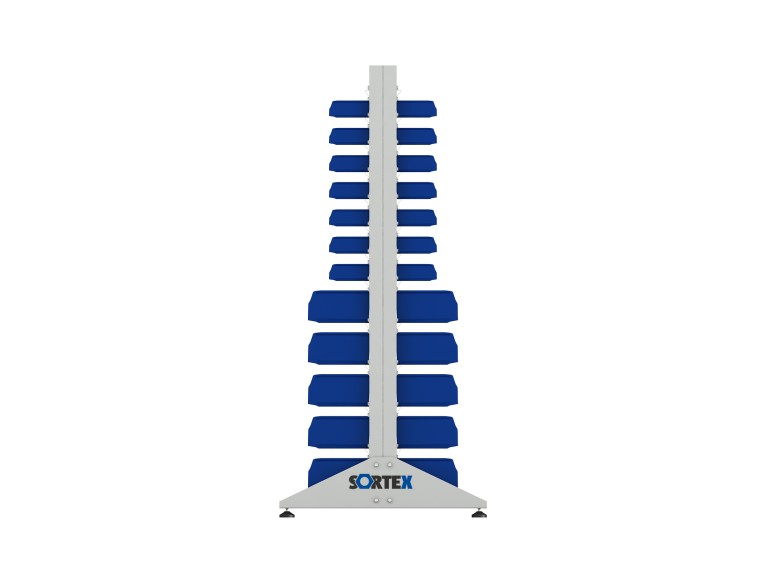 Стеллаж для пластиковых лотков SORTEX двухсторонний 1800x1000x800.04 купить в Вологде