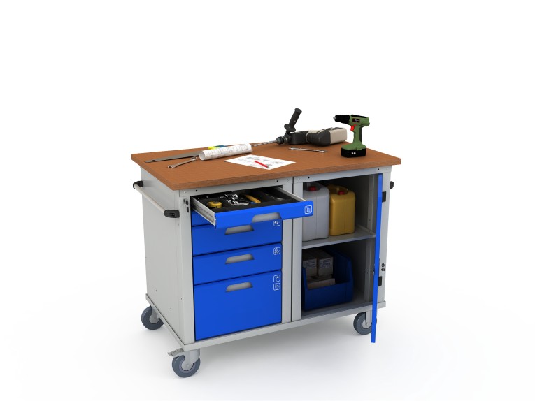 Верстак мобильный двухтумбовый WOKER PRO 2501.1200 купить в Вологде