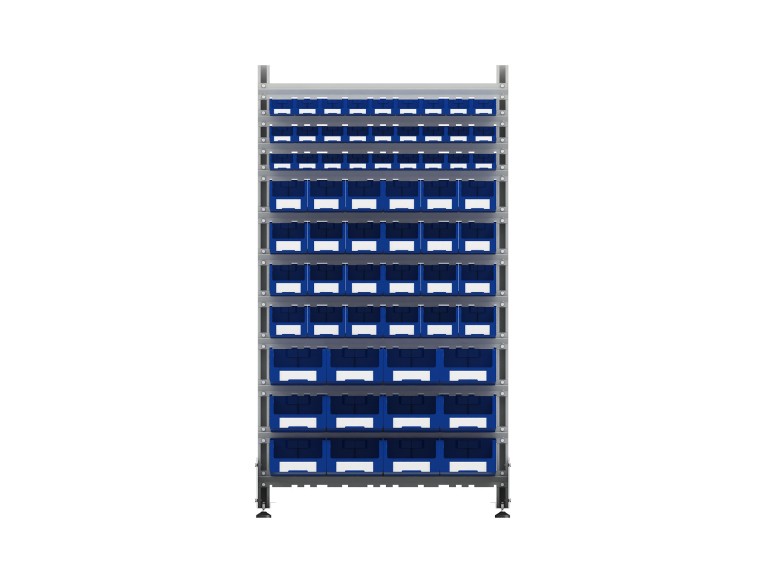 Стеллаж для пластиковых лотков SORTEX двухсторонний 1800x1000x800.05 купить в Вологде Стеллаж для пластиковых лотков SORTEX двухсторонний 1800x1000x800.05 купить в Вологде