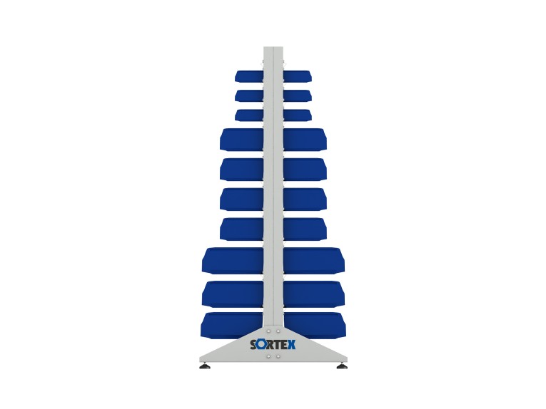 Стеллаж для пластиковых лотков SORTEX двухсторонний 1800x1000x800.05 купить в Вологде Стеллаж для пластиковых лотков SORTEX двухсторонний 1800x1000x800.05 купить в Вологде