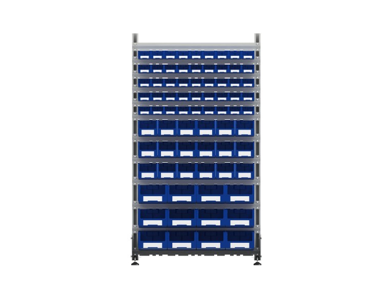 Стеллаж для пластиковых лотков SORTEX двухсторонний 1800x1000x800.06 купить в Вологде