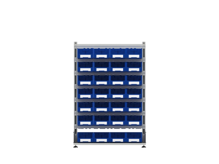 Стеллаж для пластиковых лотков SORTEX односторонний 1500x1000x450.03 купить в Вологде Стеллаж для пластиковых лотков SORTEX односторонний 1500x1000x450.03 купить в Вологде