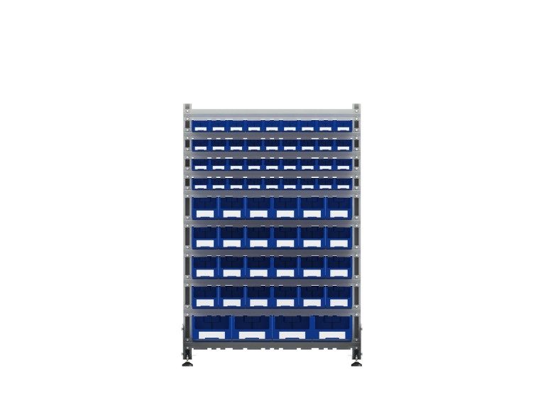 Стеллаж для пластиковых лотков SORTEX односторонний 1500x1000x450.05 купить в Вологде Стеллаж для пластиковых лотков SORTEX односторонний 1500x1000x450.05 купить в Вологде