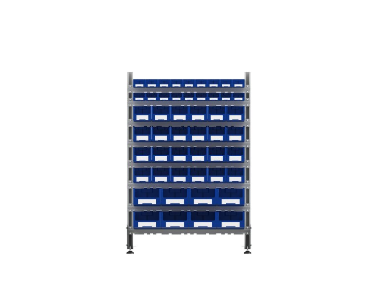 Стеллаж для пластиковых лотков SORTEX односторонний 1500x1000x450.06 купить в Вологде Стеллаж для пластиковых лотков SORTEX односторонний 1500x1000x450.06 купить в Вологде