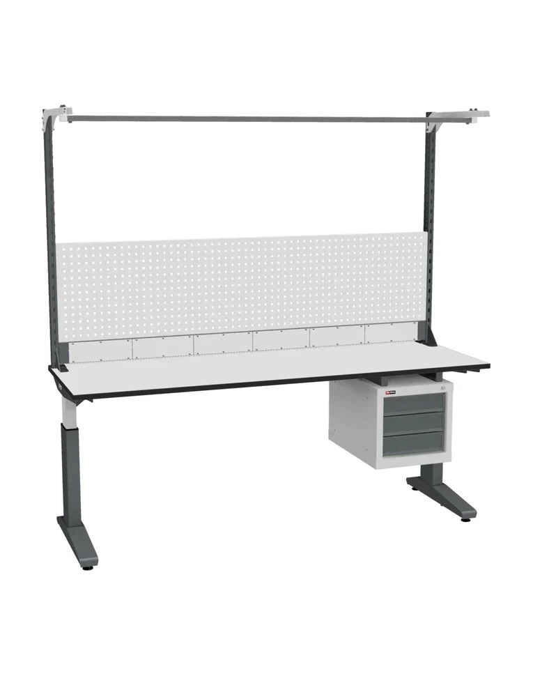 Стол монтажный ДиКом СР-200-01, ДСП, регулировка винтом, экран Э5, с подвесной тумбой купить в Вологде