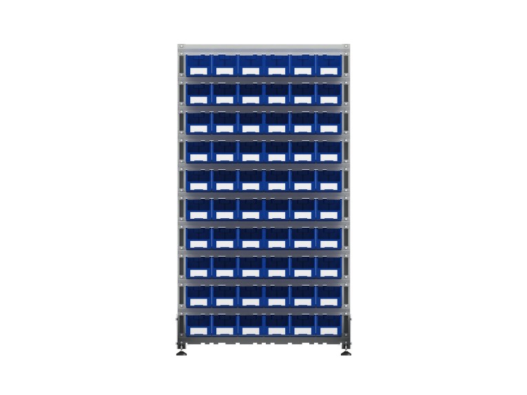 Стеллаж для пластиковых лотков SORTEX односторонний 1800x1000x450.02 купить в Вологде Стеллаж для пластиковых лотков SORTEX односторонний 1800x1000x450.02 купить в Вологде