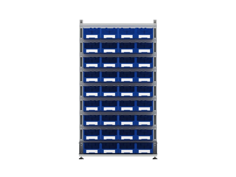 Стеллаж для пластиковых лотков SORTEX односторонний 1800x1000x450.03 купить в Вологде Стеллаж для пластиковых лотков SORTEX односторонний 1800x1000x450.03 купить в Вологде