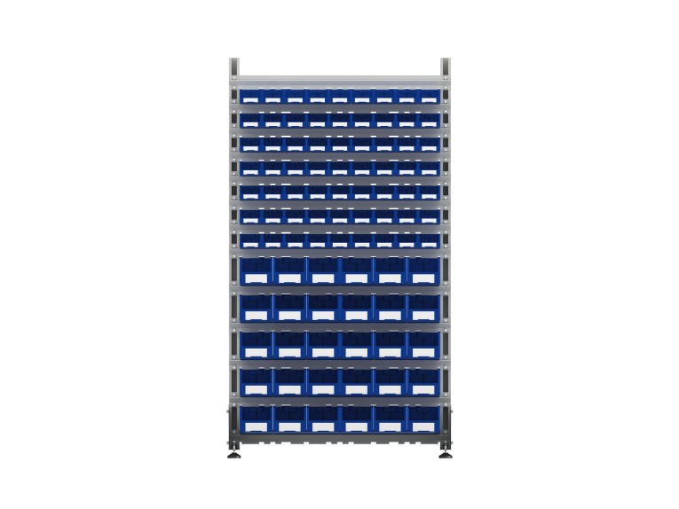 Стеллаж для пластиковых лотков SORTEX односторонний 1800x1000x450.04 купить в Вологде Стеллаж для пластиковых лотков SORTEX односторонний 1800x1000x450.04 купить в Вологде