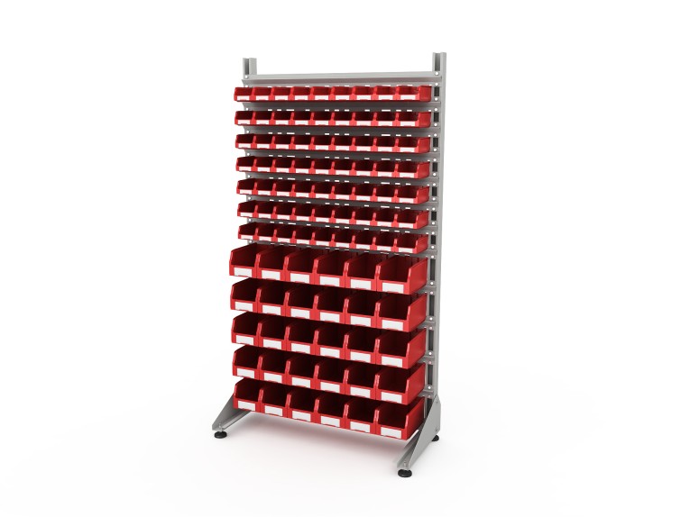 Стеллаж для пластиковых лотков SORTEX односторонний 1800x1000x450.04 купить в Вологде Стеллаж для пластиковых лотков SORTEX односторонний 1800x1000x450.04 купить в Вологде