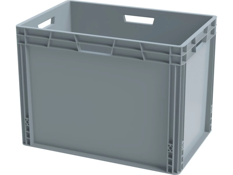 Ящик 600х400х440 cплошной, усиленное дно, цв. серый купить в Вологде Ящик 600х400х440 cплошной, усиленное дно, цв. серый купить в Вологде