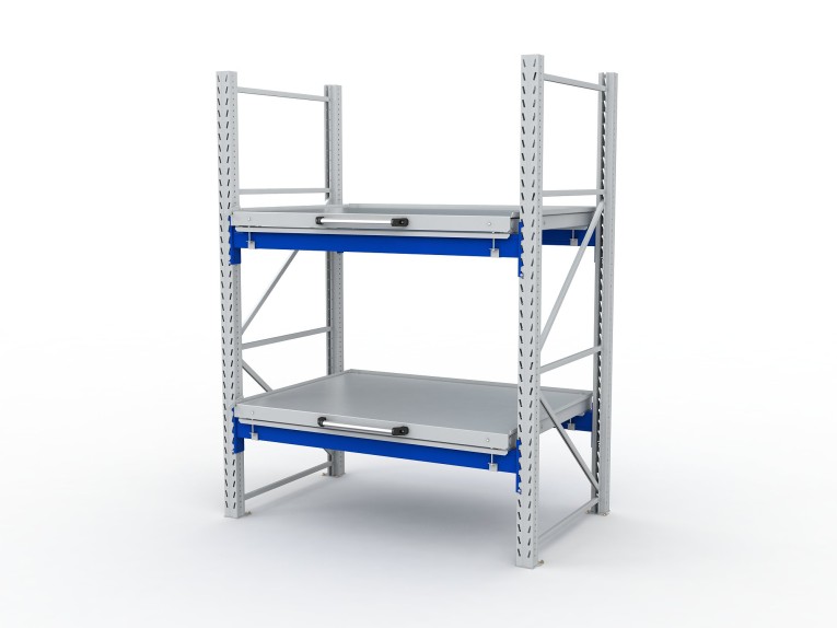 Стеллаж с выкатными платформами S-HEAVY 1000/1300 (2 яруса хранения) купить в Вологде Стеллаж с выкатными платформами S-HEAVY 1000/1300 (2 яруса хранения) купить в Вологде