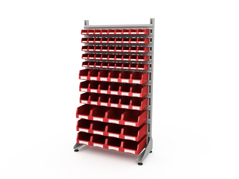 Стеллаж для пластиковых лотков SORTEX односторонний 1800x1000x450.06 купить в Вологде Стеллаж для пластиковых лотков SORTEX односторонний 1800x1000x450.06 купить в Вологде