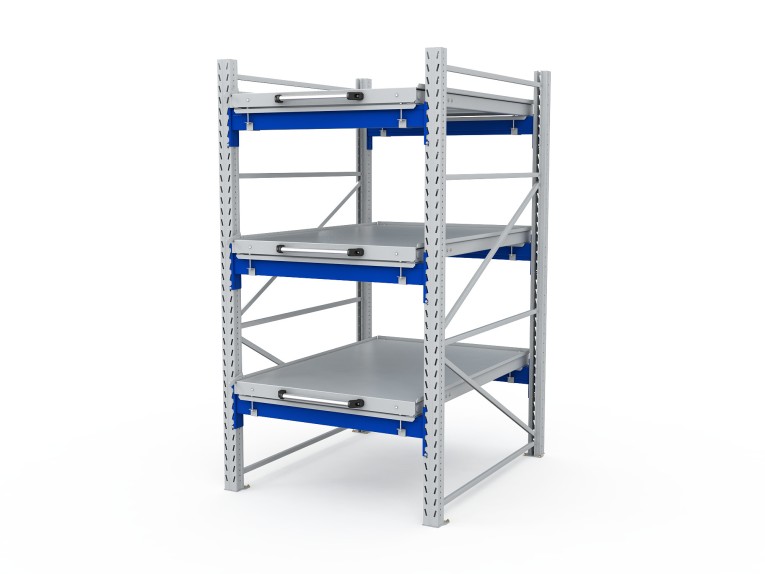 Стеллаж с выкатными платформами S-HEAVY 1000/900 (3 яруса хранения) купить в Вологде Стеллаж с выкатными платформами S-HEAVY 1000/900 (3 яруса хранения) купить в Вологде