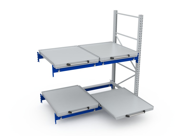 Стеллаж с выкатными платформами S-HEAVY 500 (2 яруса хранения) купить в Вологде Стеллаж с выкатными платформами S-HEAVY 500 (2 яруса хранения) купить в Вологде