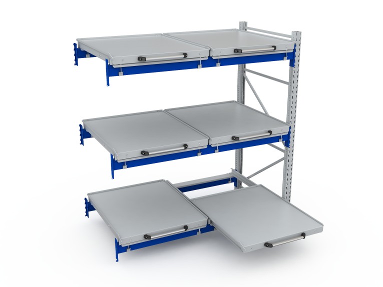 Стеллаж с выкатными платформами S-HEAVY 500 (3 яруса хранения) купить в Вологде Стеллаж с выкатными платформами S-HEAVY 500 (3 яруса хранения) купить в Вологде