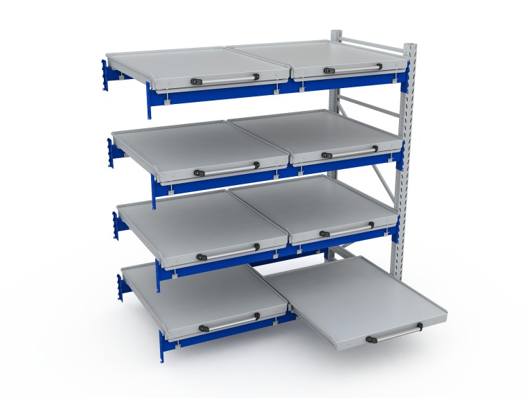 Стеллаж с выкатными платформами S-HEAVY 500 (4 яруса хранения) купить в Вологде Стеллаж с выкатными платформами S-HEAVY 500 (4 яруса хранения) купить в Вологде