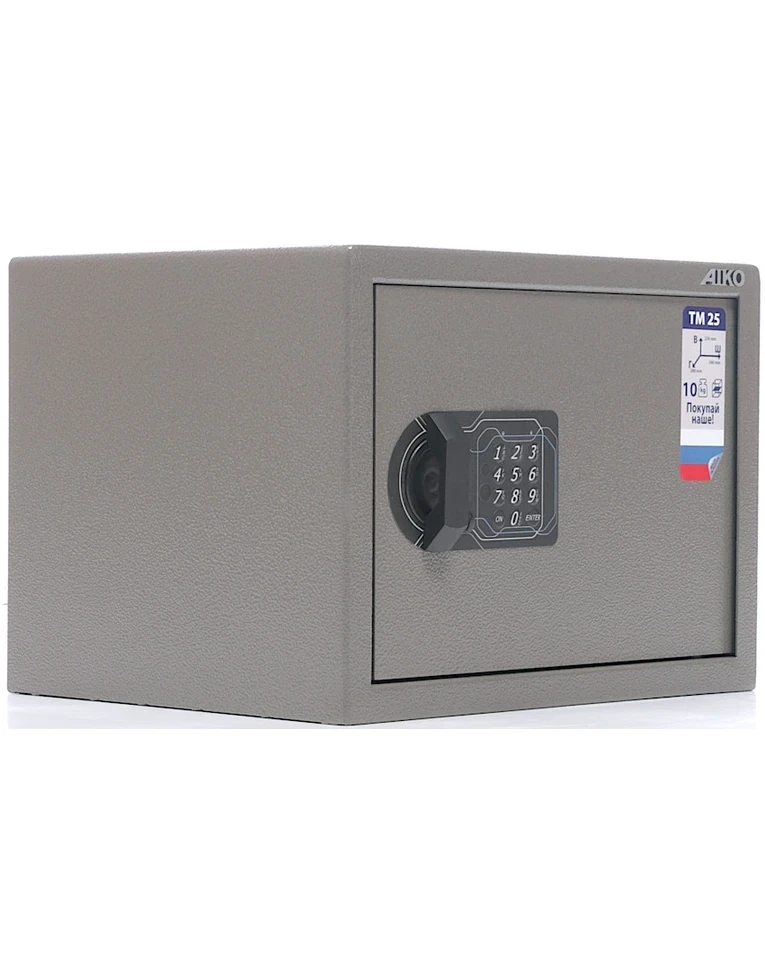 Офисный сейф Aiko TM-25 EL, закрытый вид слева
